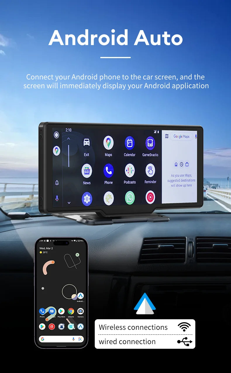 10.26 inch Apple/Android CarPlay Screen (Plug-In) 📱🚗